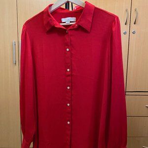 LOFT Red button down shirt